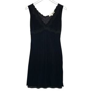 Vintage 90s Y2K Mini Dress Babydoll Fairy Black Stretch M Necessary Objects